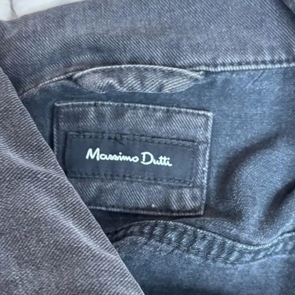 Massimo Dutti Black Button up denim jean jacket size medium casual